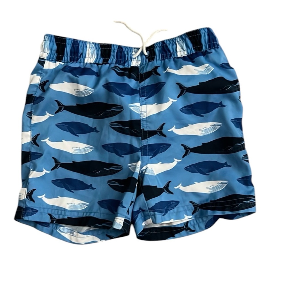 Janie and Jack size 3T Blue and White Swim Trunks with Nautical Theme